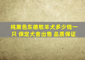 纯黑色东德牧羊犬多少钱一只 保定犬舍出售 品质保证